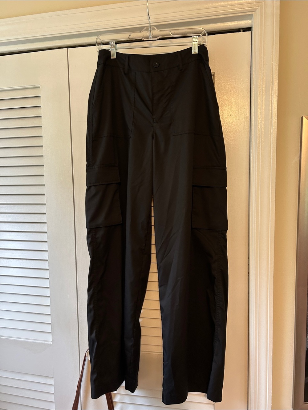 naked wardrobe Black Cargo Trousers with Utility Pockets